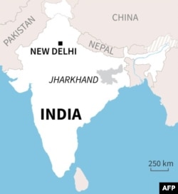 A map showing the location of India's Jharkhand state.