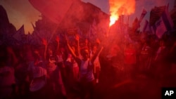 In Tel Aviv, Israel, Israelis protest plans by Prime Minister Benjamin Netanyahu's government to overhaul the judicial system, May 6, 2023