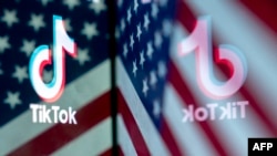 美国国旗与TikTok标识