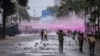 Police fire water canons during a protest in Nairobi, Kenya, July 16, 2024. 