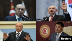2023 Cumhurbaşkanı seçimi adayları: Recep Tayyip Erdoğan, Kemal Kılıçdaroğlu, Muharrem İnce, Sinan Oğan