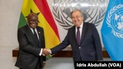 Shugaban kasar Ghana Nana Akufo-Addo da Sakatare Janar na Majalisar Dinkin Duniya Antonio Guterres