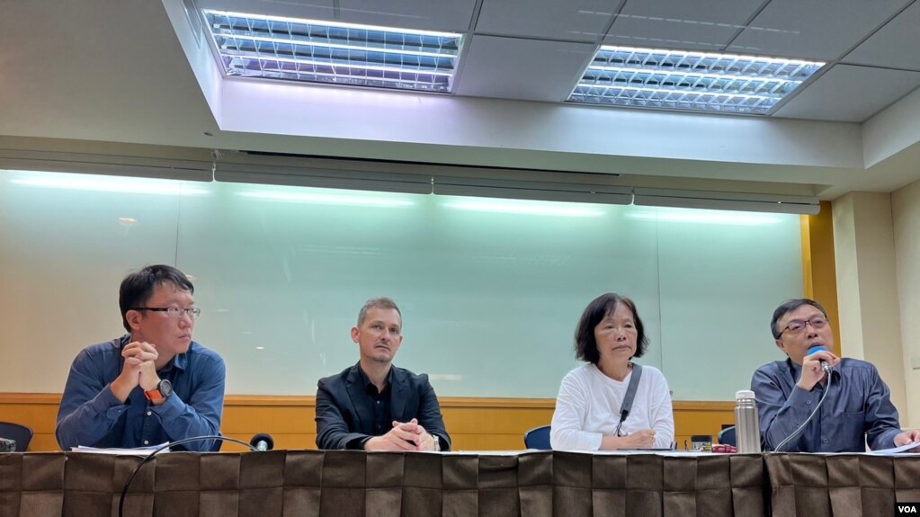 “不要恐惧——为富察的人权发声”记者会（美国之音记者金谷2023年5月12日摄于台北）
