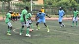 South Sudan’s Blind Football League teams, Kator FC and Juba Boys, for face-off final match at Dr. Biar Sports Complex in Juba, South Sudan, June 27, 2023. (VOA/Dimo Silva Aurelio)