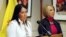FILE - Lynn Trujillo, left, speaks at a news conference in Santa Fe, N.M., on Jan. 22, 2019. Trujillo has been tapped to serve as a top legal advisor to U.S. Interior Secretary Deb Haaland.