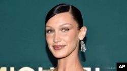 FILE - Bella Hadid attends the God's Love We Deliver 16th annual Golden Heart Awards at The Glasshouse, Oct. 17, 2022, in New York.