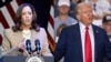 FILE - Wakil Presiden AS Kamala Harris di Pittsfield, Mass., 27 Juli 2024 (kiri) dan calon presiden dari Partai Republik sekaligus mantan Presiden AS Donald Trump di St. Cloud, Minnesota, AS, 27 Juli 2024. 