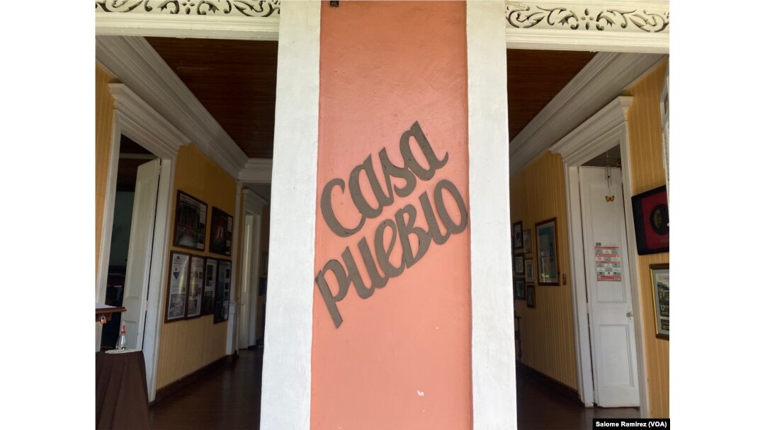 Entrance to the Casa Pueblo headquarters, located in a house built more than 120 years ago in Adjuntas, Puerto Rico. (Salome Ramirez/VOA)