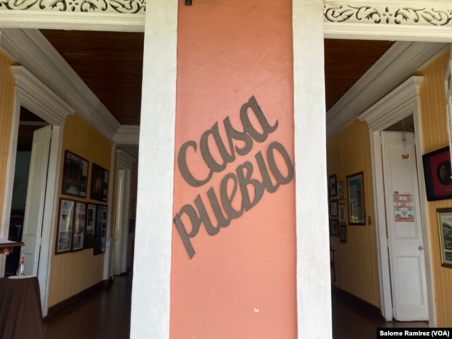 Entrance to the Casa Pueblo headquarters, located in a house built more than 120 years ago in Adjuntas, Puerto Rico. (Salome Ramirez/VOA)