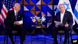 Tổng thống Mỹ Joe Biden và Thủ tướng Israel Benjamin Netanyahu.