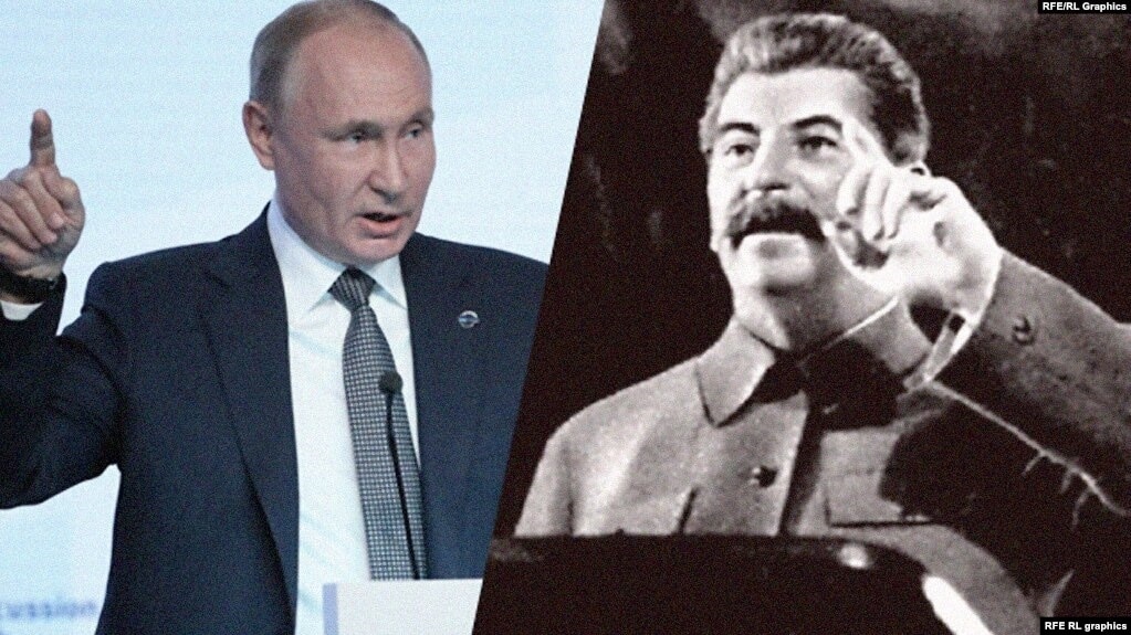 尽管苏联独裁者约瑟夫·斯大林已于70年前去世,但在弗拉基米尔·普京领导下日益独裁的俄罗斯,他的存在似乎无处不在 (合成照片)