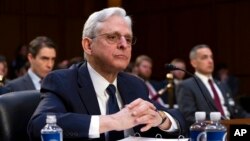 Attorney General Merrick Garland testifies as the Senate Judiciary Committee examines the Department of Justice, at the Capitol in Washington, March 1, 2023.