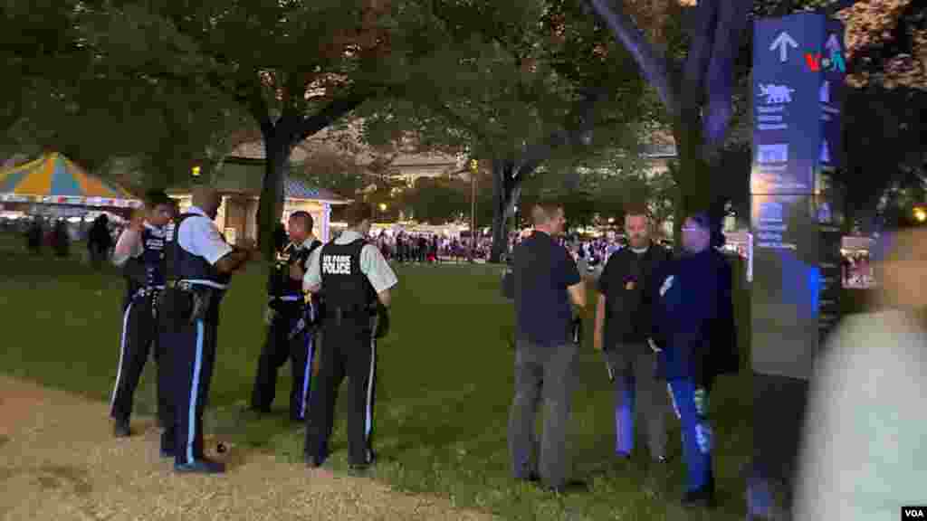 La presencia policial inundó la Alameda Nacional en Washington DC, el viernes 29 de septiembre por la noche, garantizando la seguridad de los asistentes al Festival Mundial de la Cultura que durará hasta el domingo 1 de octubre.