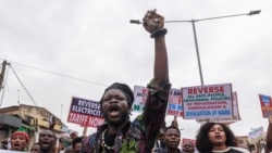 Des manifestatants au Nigeria