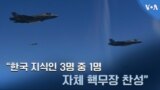 “한국 지식인 3명 중 1명 자체 핵무장 찬성” 