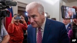Rep. Tom Emmer, a Republican from Minnesota, arrives on Capitol Hill in Washington, Oct. 24, 2023. 