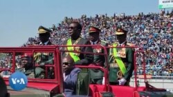 Mnangagwa Inspecting Guard of Honor at Rufaro Stadium