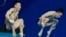 China's Yang Hao and Lian Junjie compete during the men's synchronized 10m platform diving final of the 19th Asian Games in Hangzhou, China, Oct. 1, 2023. 