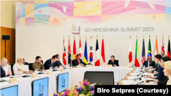 KTT G7 yang menghadirkan sejumlah kepala-kepala negara sekaligus juga Presiden Jokowi, 21 Mei 2023 di Hiroshima, Jepang. (Foto: Biro Setpres)