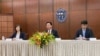 台湾外交部长吴钊燮在台北对外国记者讲话。（2023年9月28日）