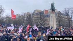 Thousands gathered in Paris on Jan. 21, 2024, to protest toughened legislation against migration in Paris and other French municipalities.