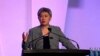 Menteri Luar Negeri Australia Penny Wong berbicara dalam secuah acara di Brisbane, pada 28 Juli 2023. (Foto: AFP/Pat Hoelscher)