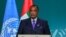 FILE—Congo's President Denis Sassou Nguesso speaks during the High-Level Segment for Heads of State and Government session at the United Nations climate summit in Dubai on December 1, 2023.