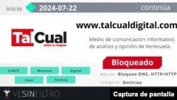 Los sitios web de Tal Cual y El Estímulo fueron bloqueados este lunes por varios prestadores de internet en Venezuela, alertó la organización Ve Sin Filtro. 