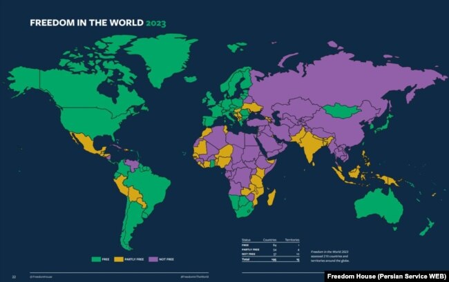 وضعیت آزادی در کشورهای مختلف جهان