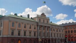 FILE - A view of the Swedish foreign ministry in Stockholm, July 14, 2023. An Iranian court has started the trial of a Swedish national employed who was detained last year, Sweden's foreign minister said Saturday. 