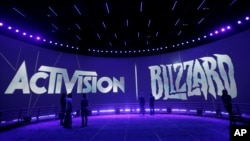 FILE - The Activision Blizzard Booth during the Electronic Entertainment Expo in Los Angeles, June 13, 2013. 