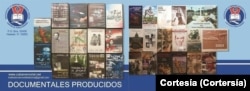 Muestra de las portadas de libros y documentales publicados por el Instituto de la Memoria Histórica Cubana Contra el Totalitarismo en sus más de tres décadas de existencia.  Foto: [Cortesía del entrevistado]