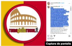 Captura de aclaración en Instagram de Marco Violi sobre la situación.