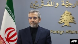 伊朗代理外长巴盖里在贝鲁特举行记者会。（2024年6月3日）