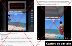 Capturas de desinformación en TikTok y X.