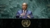 Primeiro-ministro de São Tomé e Príncipe, Patrice Emery Trovoada, discursa na 78.ª Assembleia Geral das Nações Unidas, na sede da ONU, em Nova Iorque, a 20 de setembro de 2023. (Leonardo Munoz / AFP)