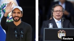 ARCHIVO - El presidente de El Salvador, Nayib Bukele, y su homólogo de Colombia, Gustavo Petro, vistos en una composición. [Fotos: Reuters]