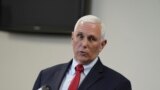 FILE - Former Vice President Mike Pence speaks with reporters following a roundtable discussion on police reform, March 2, 2023, in North Charleston, S.C.