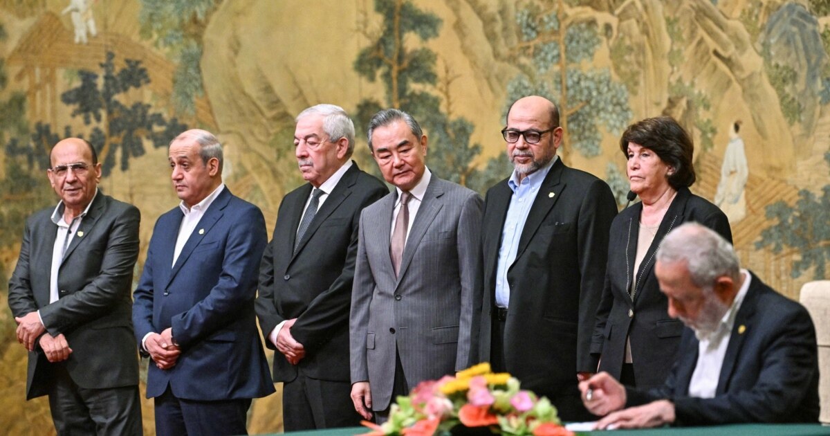 巴勒斯坦各派在中国会谈后同意结束分歧，组建民族团结政府