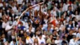India's Pavithra Vengatesh competes in the women's pole vault final during the 19th Asian Games in Hangzhou, China, Oct. 2, 2023.