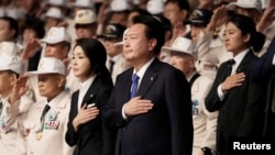 25일 윤석열 한국 대통령이 대구에서 열린 한국전쟁 74주년 행사에 참석했다.