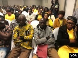 CCC members attending a party meeting in Harare on Sunday. (VOA)