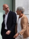 FILE - Former president of the Royal Spanish Football Federation Luis Rubiales is pictured after leaving the high court in Madrid, Spain, Sept. 15, 2023.