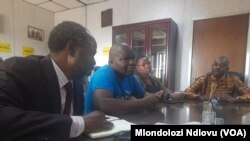 CCC leader Nelson Chamisa meets the press