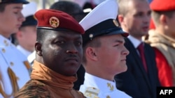 FILE —Burkina Faso's junta leader Captain Ibrahim Traore attends the Navy Day parade in Saint Petersburg on July 30, 2023. 