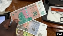 FILE - Zimbabwe launched a new currency in Harare on April 5, 2024 but it is losing value against the dollar. (Columbus Mavhunga/VOA)