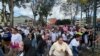 Venezolanos que residen en Colombia se agruparon en el parque distrital Alfonso López, de Bogotá, el 28 de julio, día que se llevaron acabo las elecciones en su país. [Foto: Karen Sánchez, VOA]
