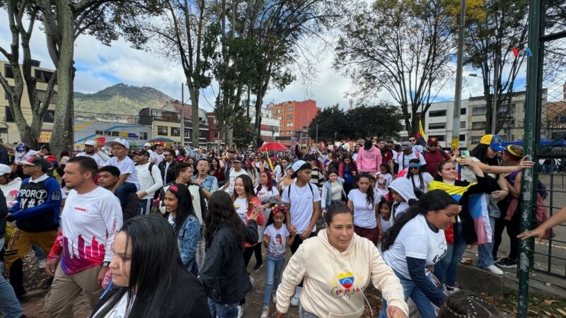 Venezolanos en Colombia muestran su descontento por la victoria de Maduro