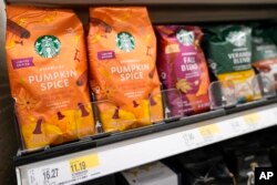 Starbucks' Pumpkin Spice coffee is displayed at a Target store, Aug. 23, 2023, in New York.