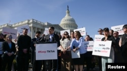 Congressman Robert Garcia (D-CA) speaks as he is joined by fellow House members and TikTok creators during a press conference to voice their opposition to the “Protecting Americans from Foreign Adversary Controlled Applications Act," on Capitol Hill in Washington, March 12, 2024.